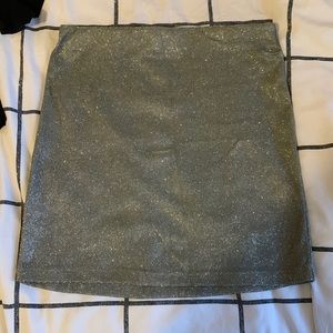 glittery silver mini skirt, S, Wild fable